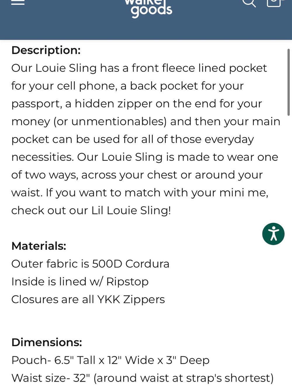 Walker Family Goods Louie Sling in Rust Fanny Pack - Picture 7 of 7
